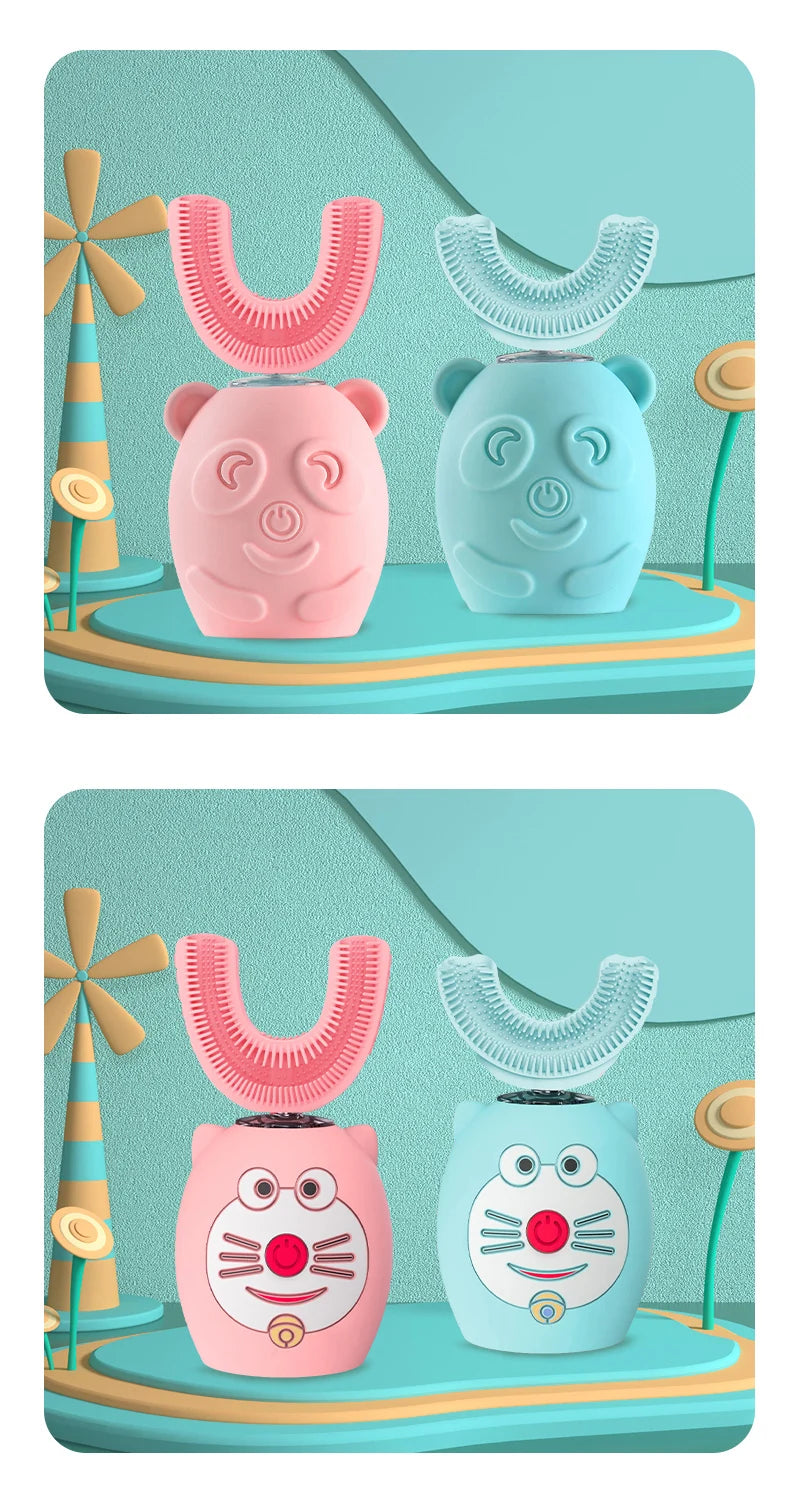 Kid's U-Type Electric Toothbrush - 360° Silicone Head