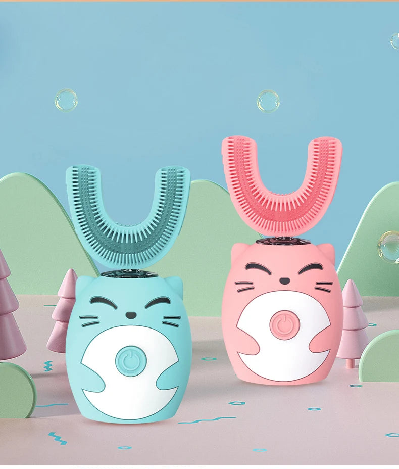 Kid's U-Type Electric Toothbrush - 360° Silicone Head