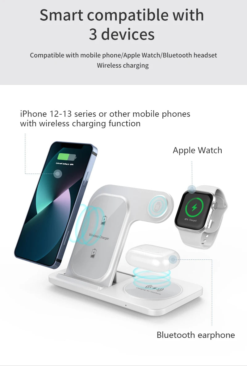 3 in 1 Wireless Charger Stand Pad