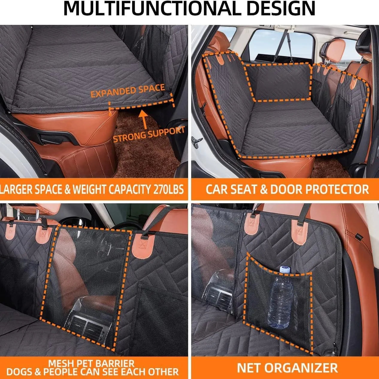 Dog Car Seat Cover Hard Bottom