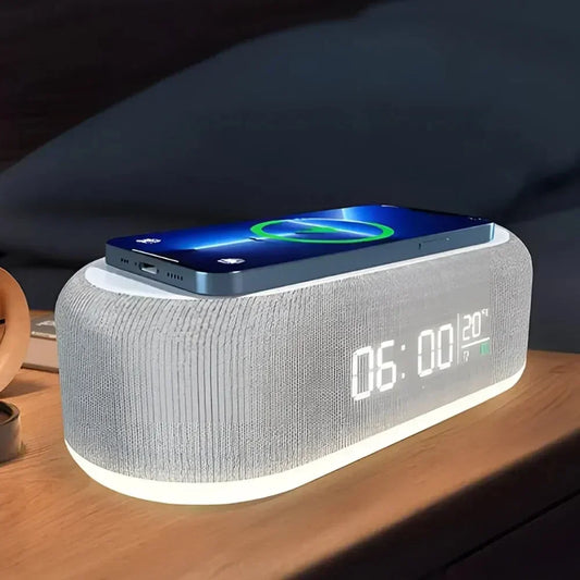 Alarm Side Lamp with Wireless Fast Charging Dock