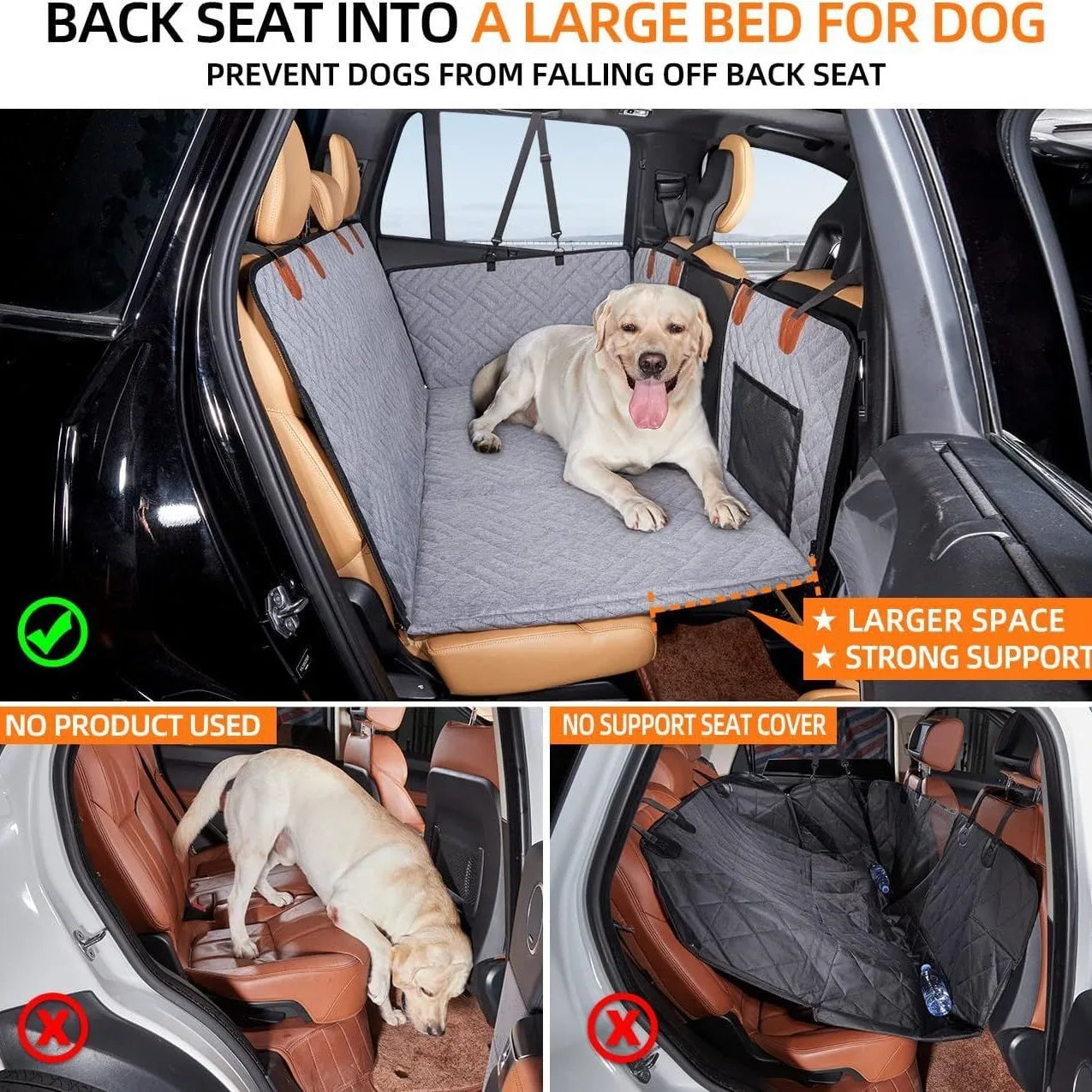 Dog Car Seat Cover Hard Bottom
