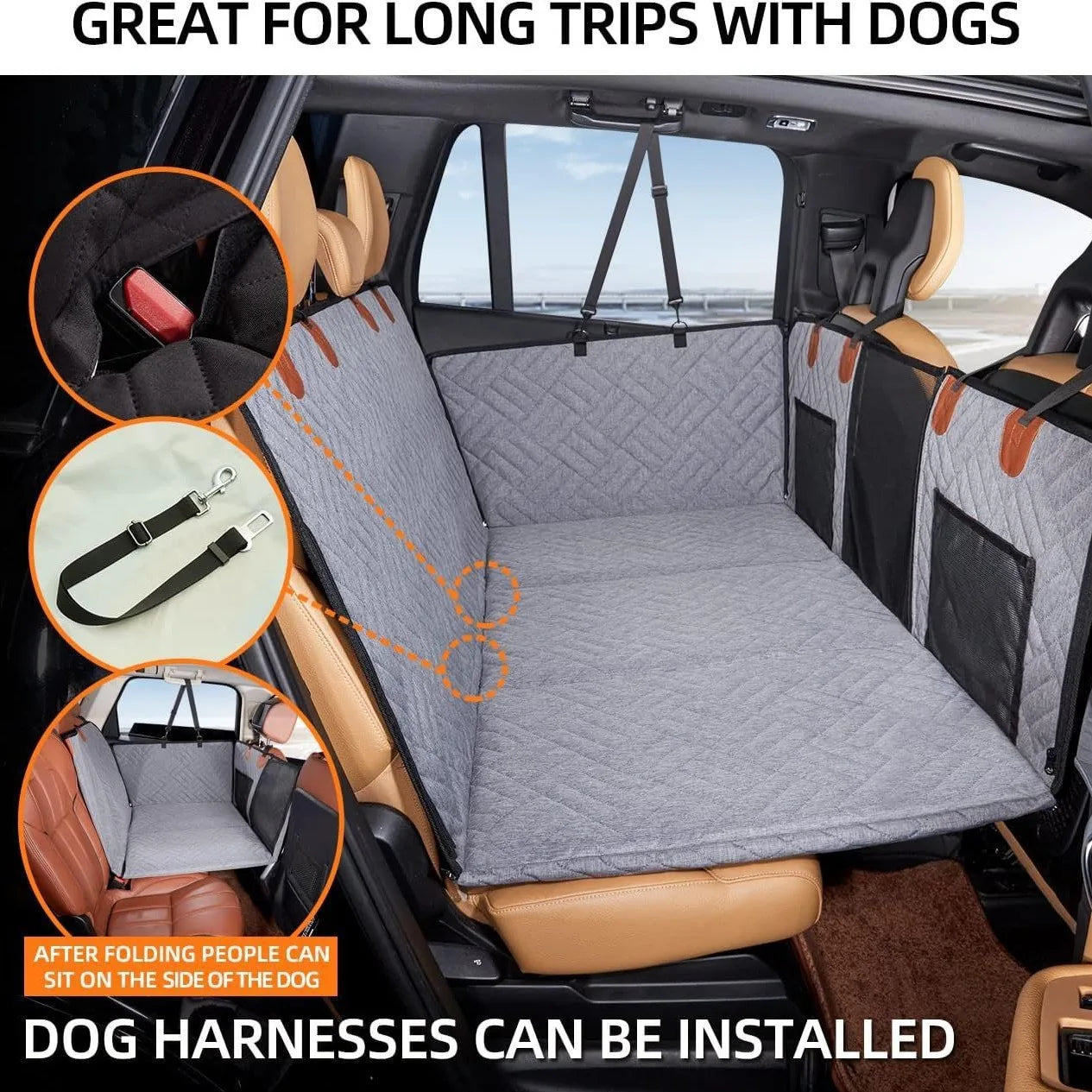 Dog Car Seat Cover Hard Bottom