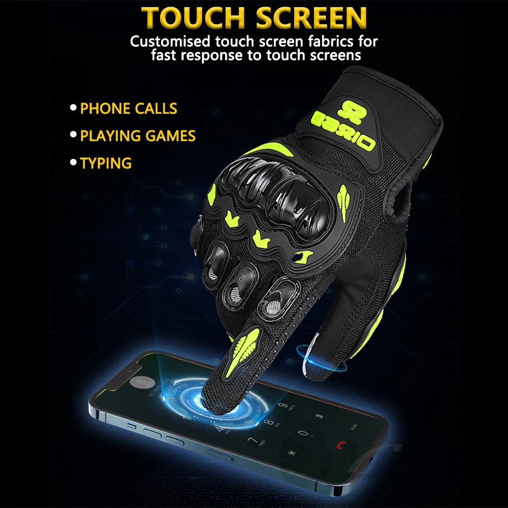Breathable Full Finger Motorcycle Gloves